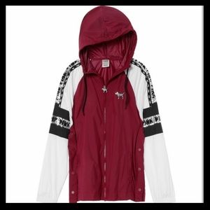 VS PINK Bling anorak jacket XS dark red